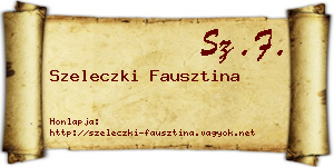 Szeleczki Fausztina névjegykártya